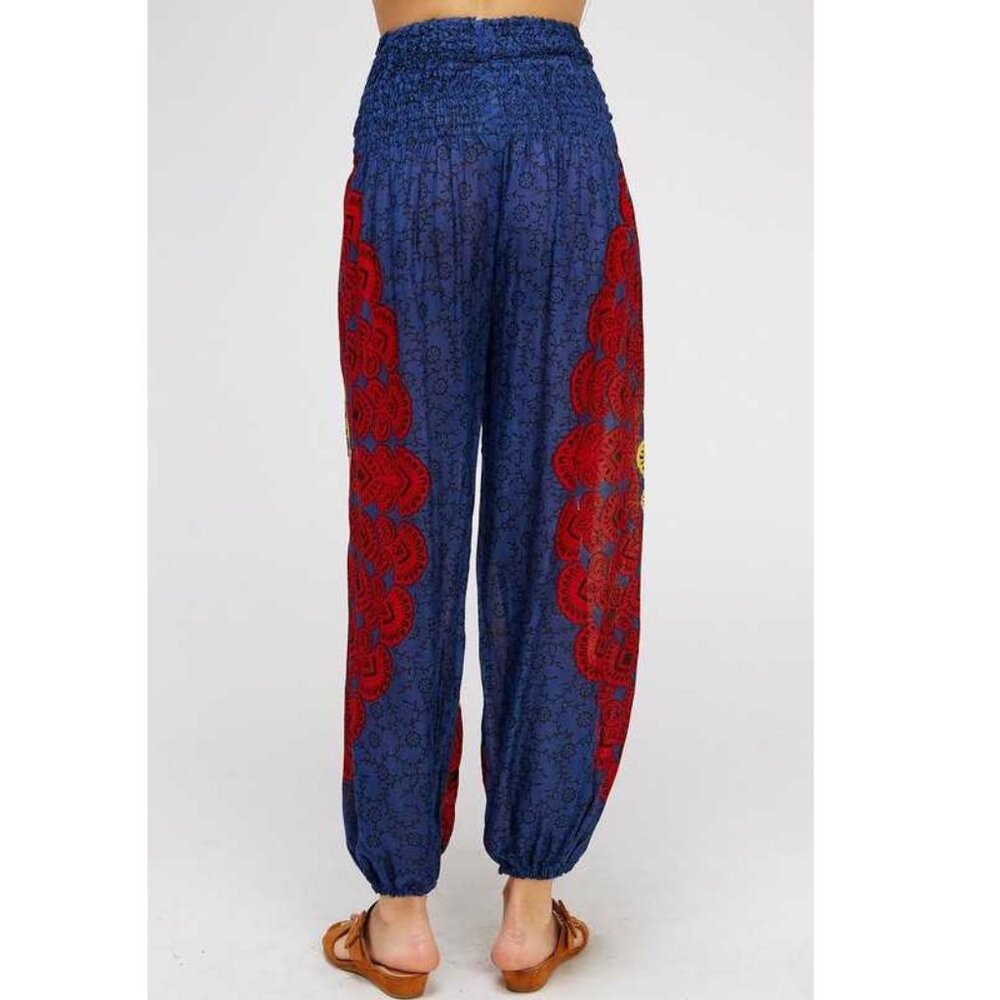 Low Rise Harem Pants Rangoli Print Pink - Picture 2 of 8